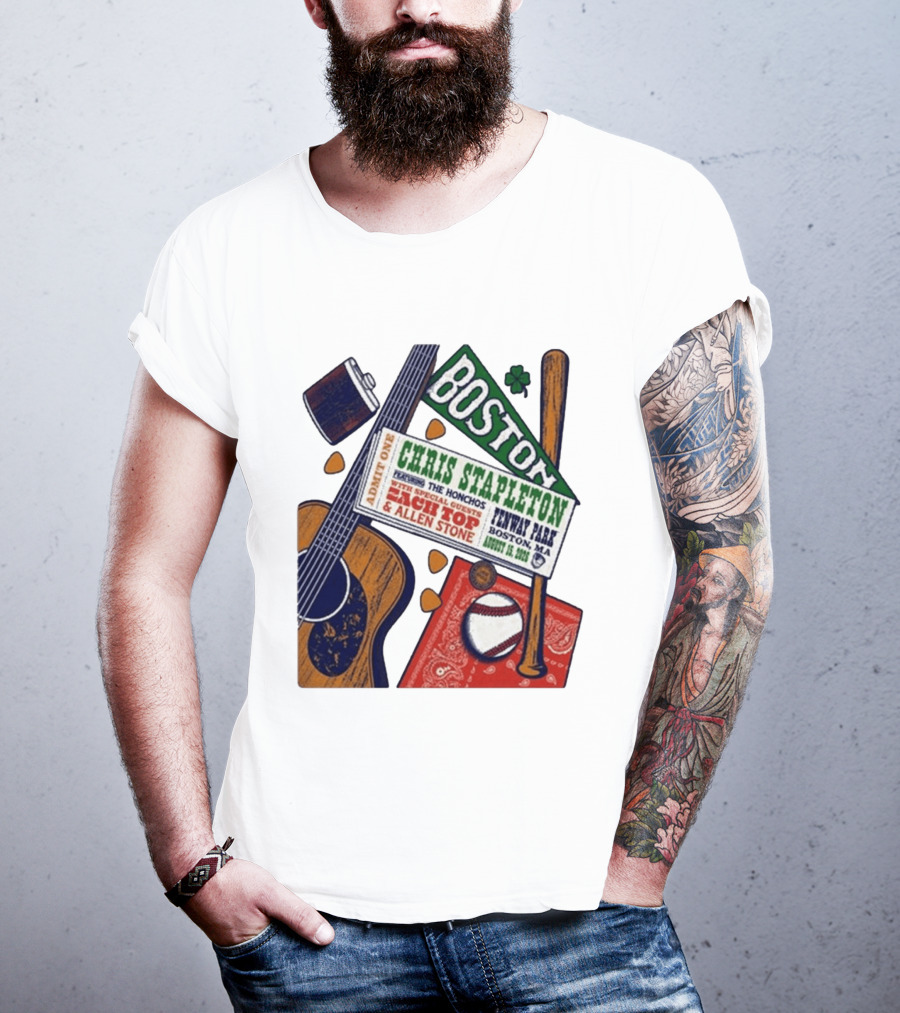Chris Stapleton Live At Fenway Park Boston August 15 2026 Featuring The Honchos Zach Top Allen Stone T-Shirt