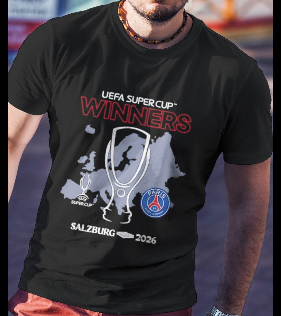 UEFA Super Cup Winners Paris Saint Germain Salzburg 2026 T-Shirt