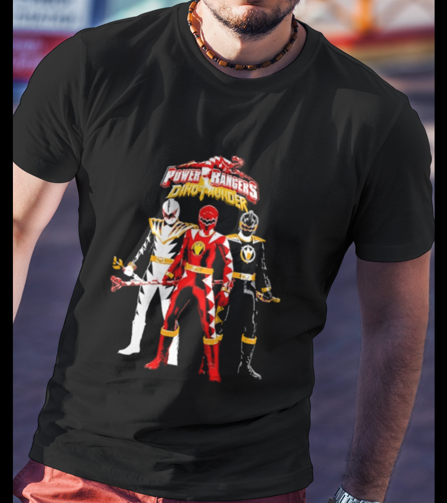 Power Rangers Dino Thunder Red Ranger Team Trio Power Stance T-Shirt