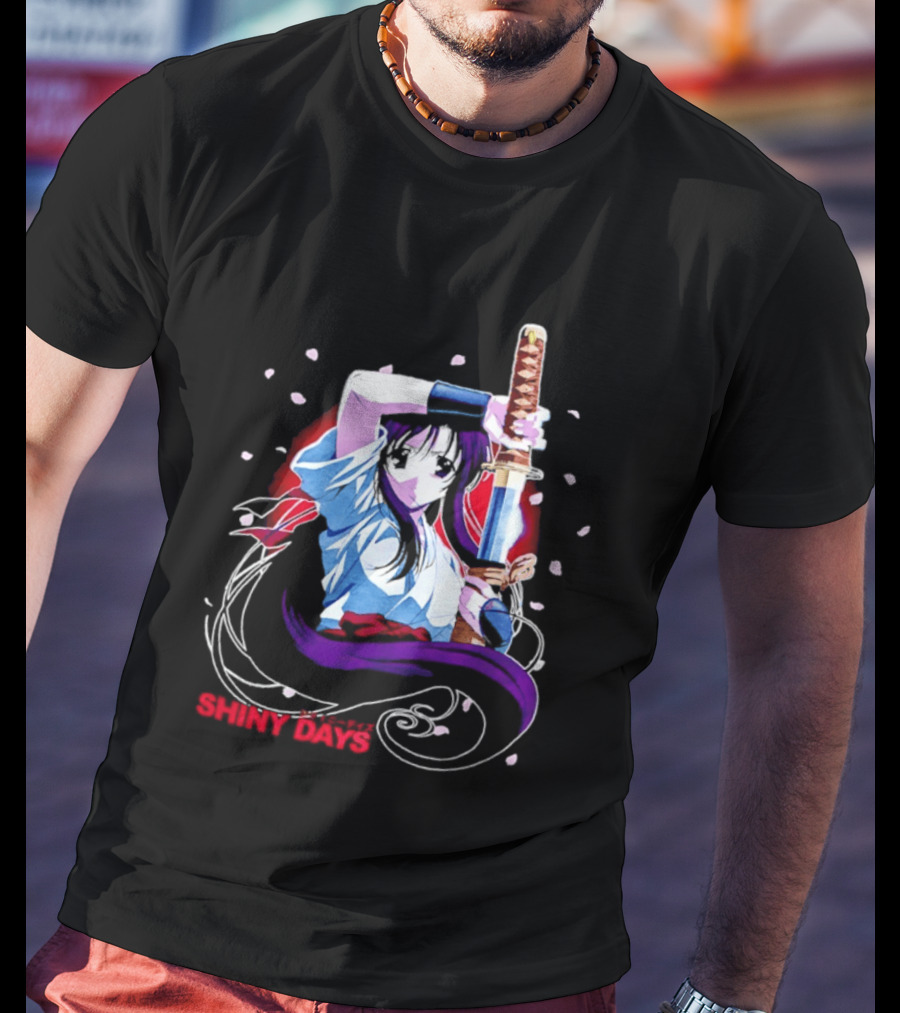 Shiny Days Anime Girl Katana Samurai T-Shirt