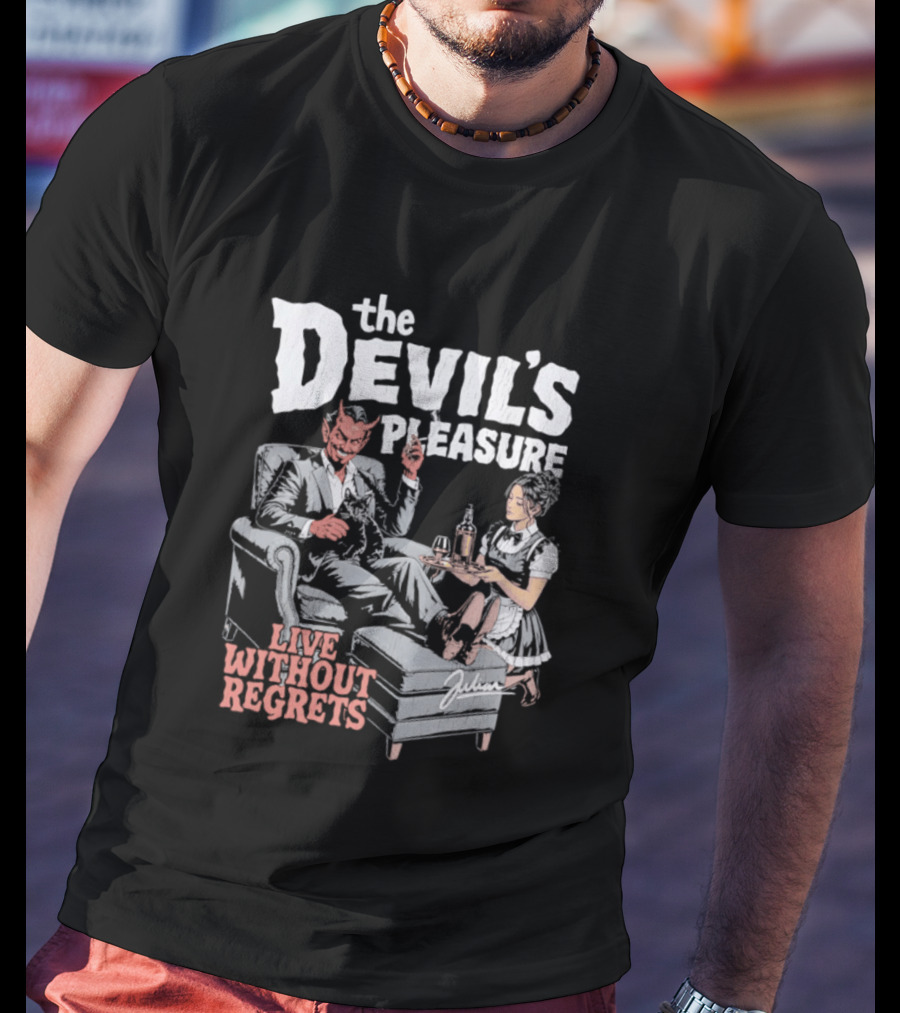 The Devil's Pleasure Live Without Regrets Vintage Lounge Scene T-Shirt