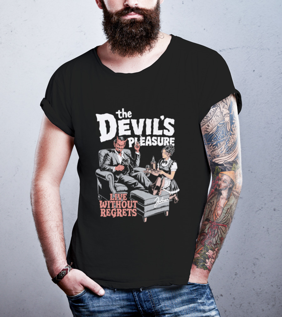 The Devil's Pleasure Live Without Regrets Vintage Lounge Scene T-Shirt