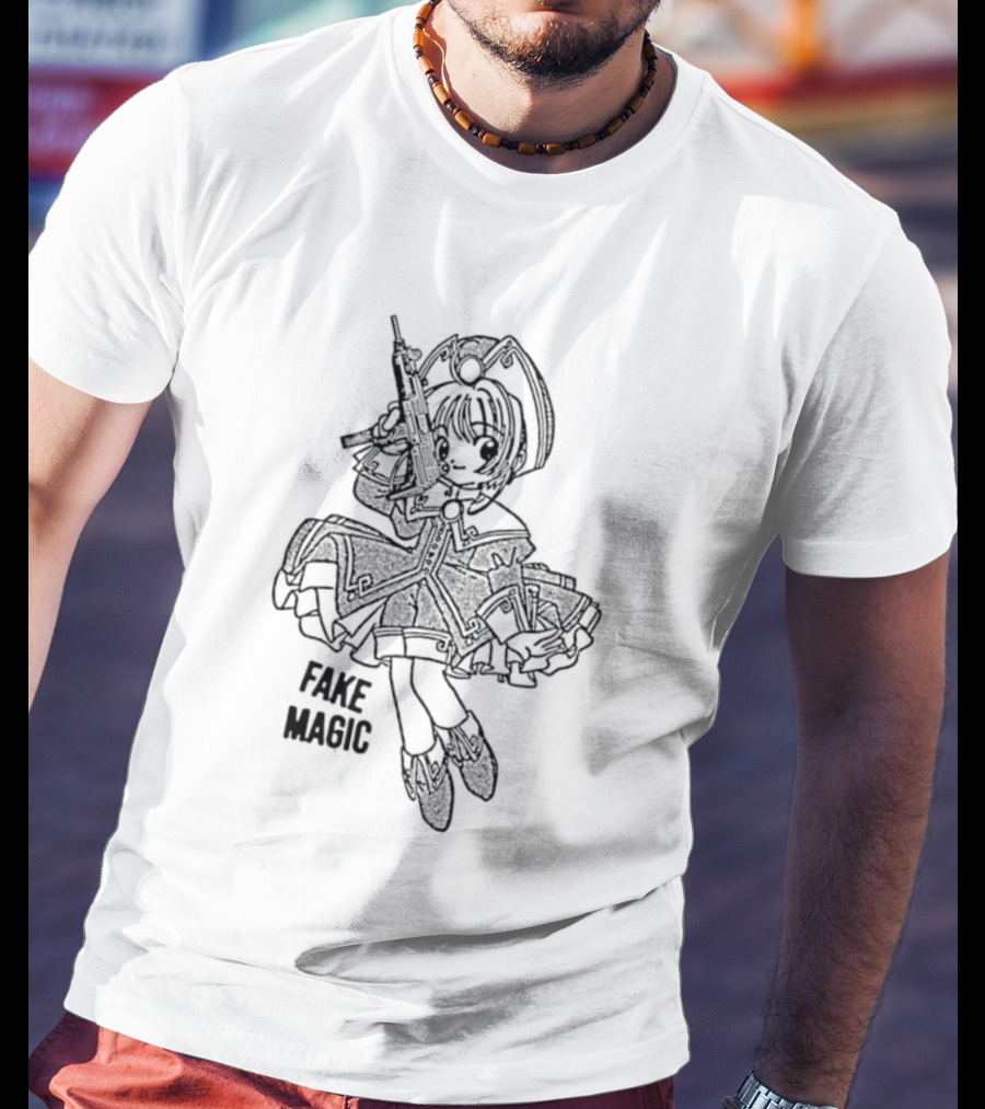 Fake Magic Anime Girl Manga Gun T-Shirt