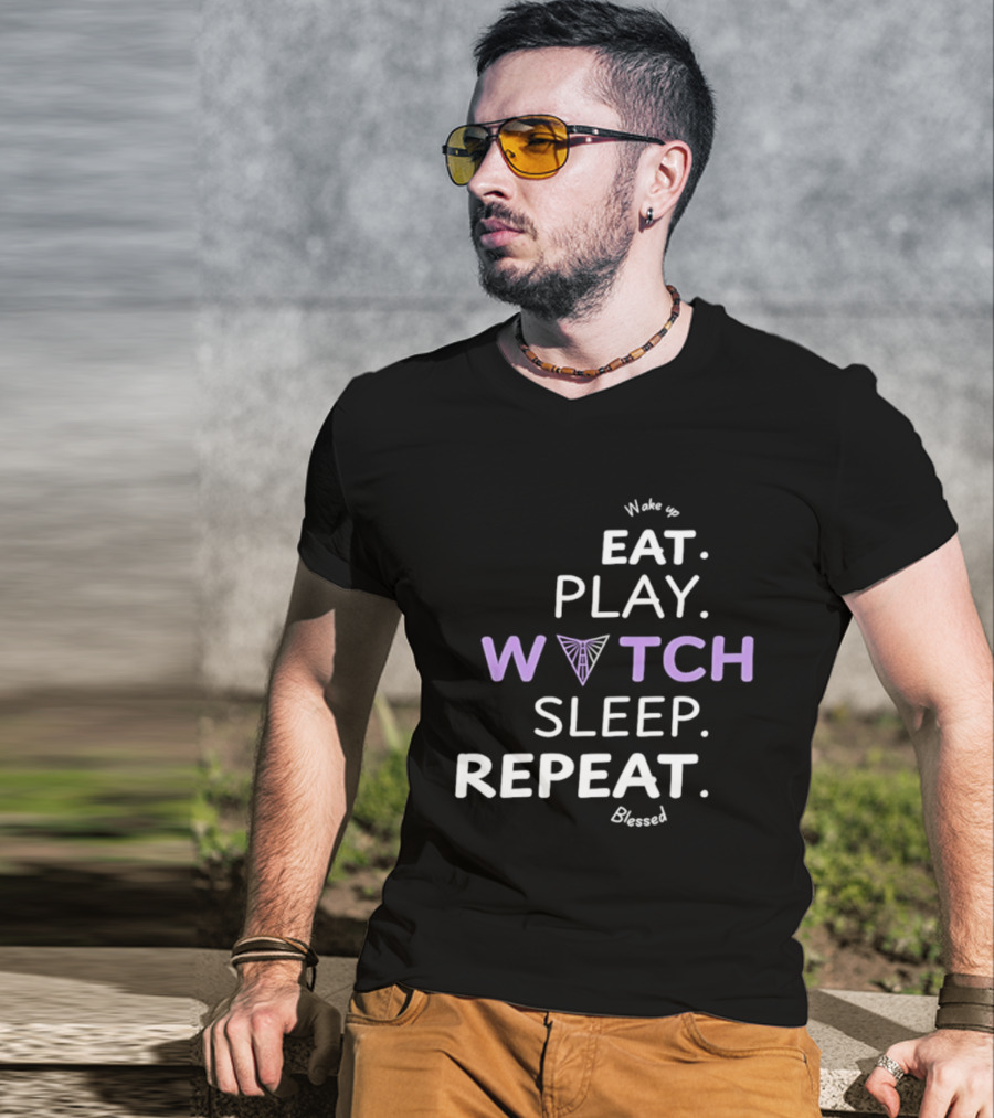 Wake Up Eat Play Sleep Repeat Blessed Golden State Valkyries T-Shirt