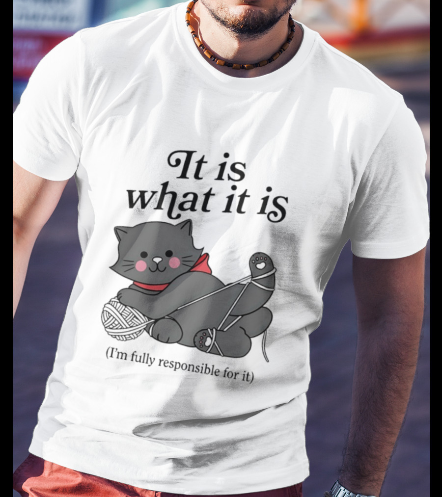 It Is What It Is Playful Cat With Yarn I'm Fully Responsible For It T-Shirt