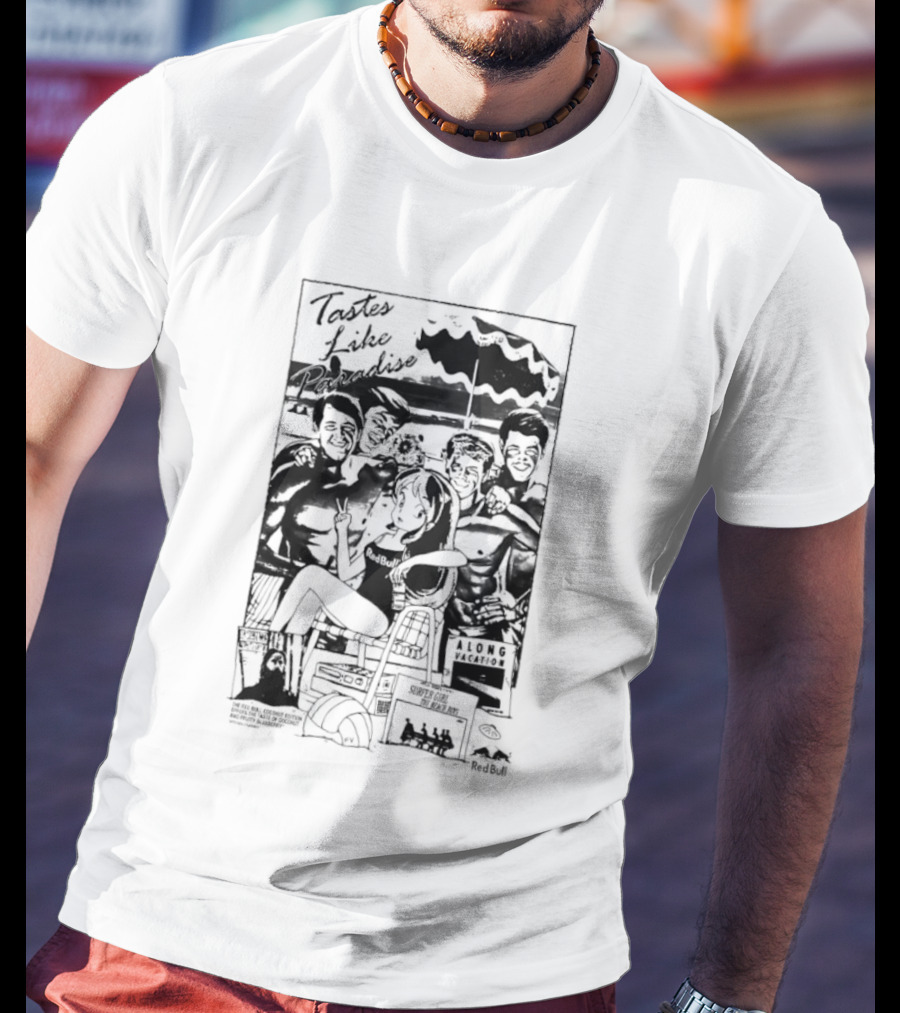 Tastes Like Paradise Vacation Surfer Girl The Beach Boys Red Bull T-Shirt