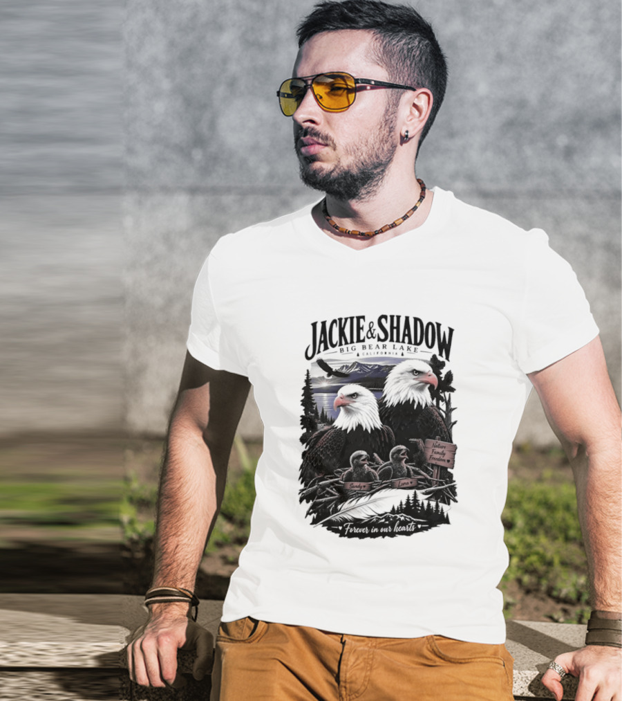 Jackie And Shadow Big Bear Lake California Nature Family Forever In Our Hearts T-Shirt