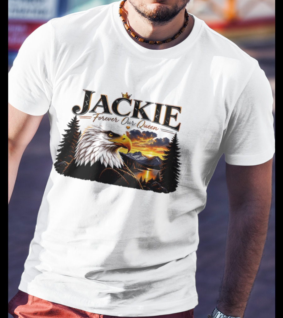 Jackie Forever Our Queen Eagle Sunset Mountain Scene T-Shirt