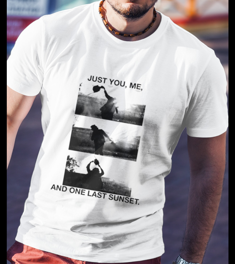 Just You Me And One Last Sunset Chainsaw Vintage Horror Aesthetic T-Shirt