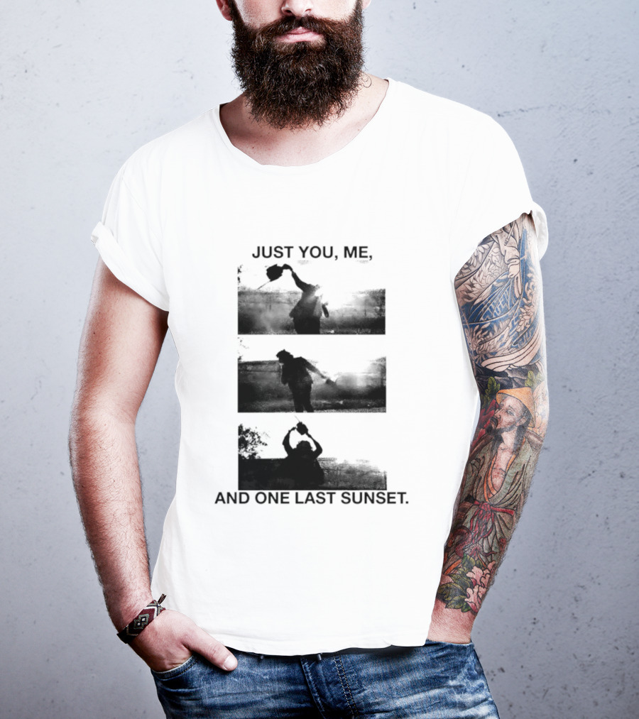 Just You Me And One Last Sunset Chainsaw Vintage Horror Aesthetic T-Shirt