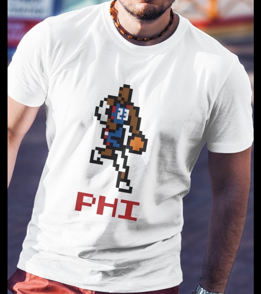 Le 8 Bit Baller PHI Basketball 23 T-Shirt