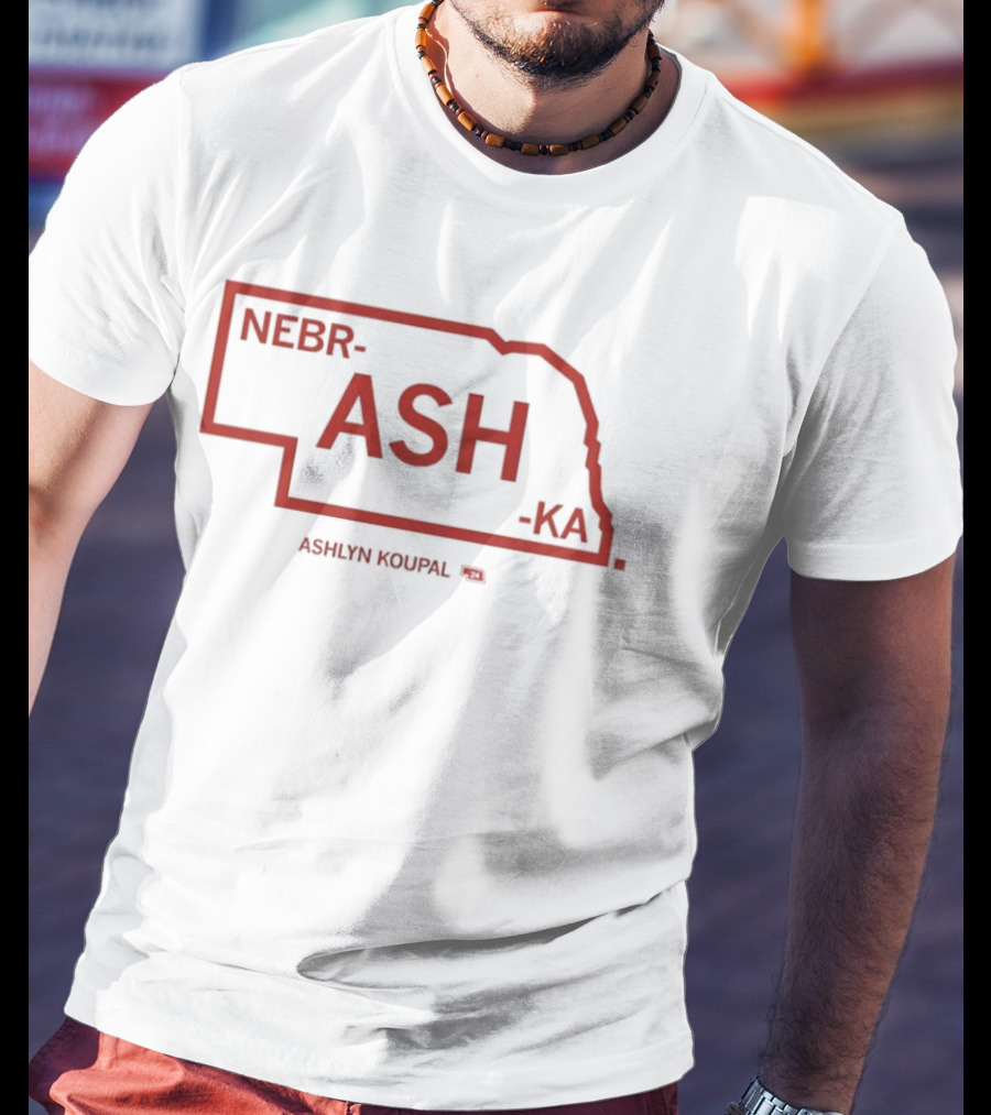 NebrASHka Ashlyn Koupal Nebraska Map ASH Bold Red T-Shirt