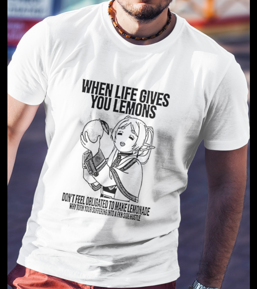 When Life Gives You Lemons Anime Character Embracing Choices T-Shirt