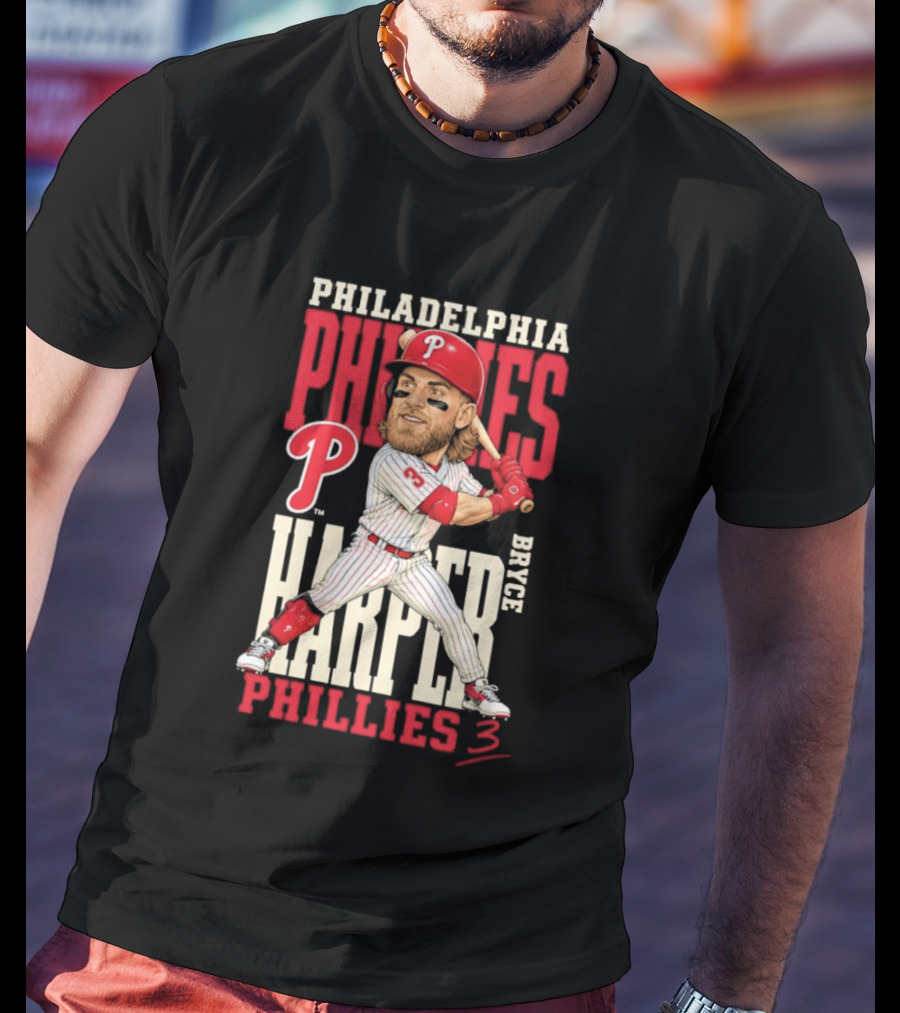 Philadelphia Phillies Bryce Harper 3 Caricature 2026 MLB Season T-Shirt