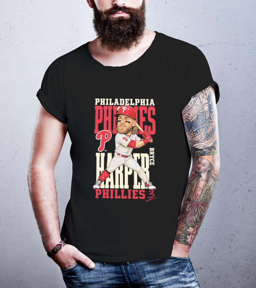 Philadelphia Phillies Bryce Harper 3 Caricature 2026 MLB Season T-Shirt