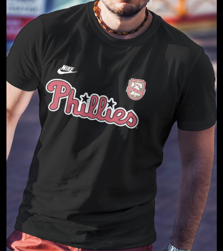 Nike Phillies Wall Of Fame Chase Utley 26 Philadelphia Text And Stars T-Shirt