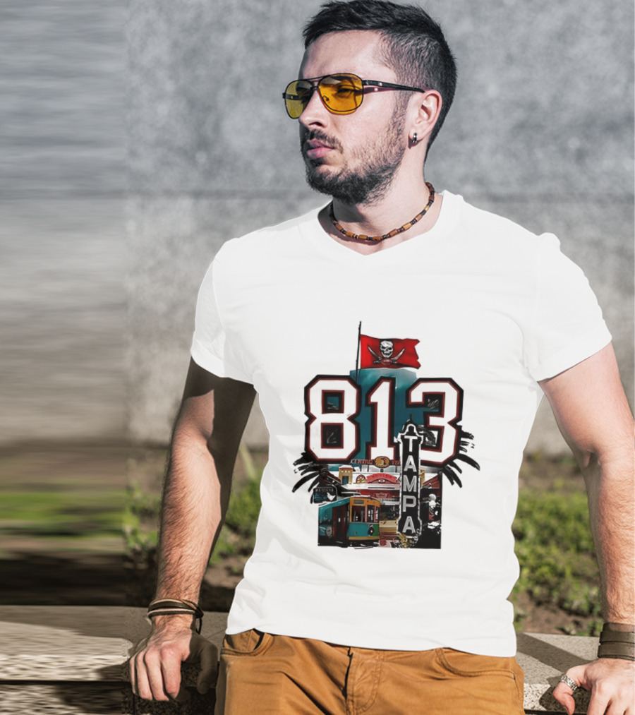 Tampa Bay Buccaneers 813 Day Raise The Flags Established 1976 Two Sided T-Shirt