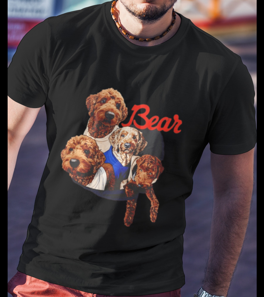 Chicago Bears Goldendoodle Four Dogs Bear T-Shirt