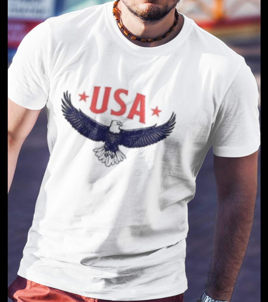 USA Eagle Symbol With Stars Celebrating Freedom And Bravery T-Shirt