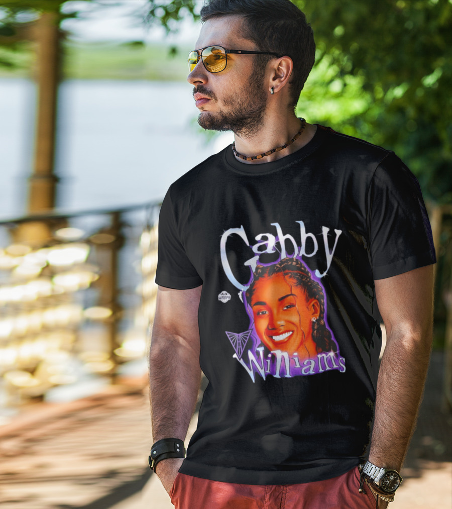 Gabby Williams WNBA Basketball Gabby Williams Text And Sketch T-Shirt