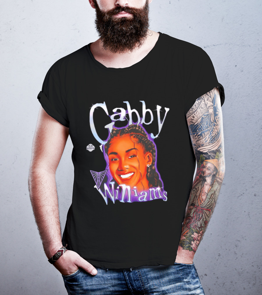 Gabby Williams WNBA Basketball Gabby Williams Text And Sketch T-Shirt