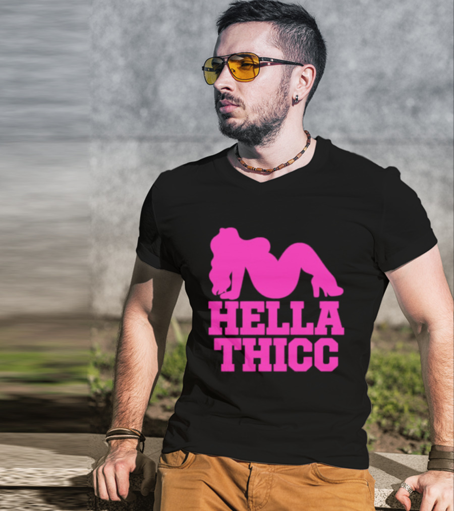 Hella Thicc Curvy Body Positive Pink T-Shirt