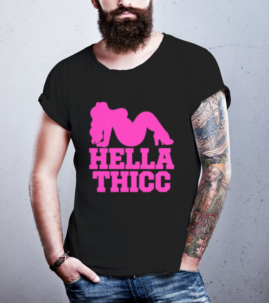 Hella Thicc Curvy Body Positive Pink T-Shirt
