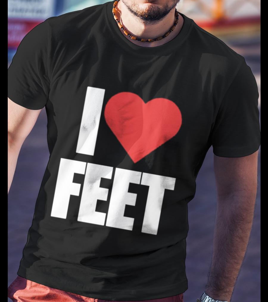 I Heart Feet Bold Red Heart Fun T-Shirt