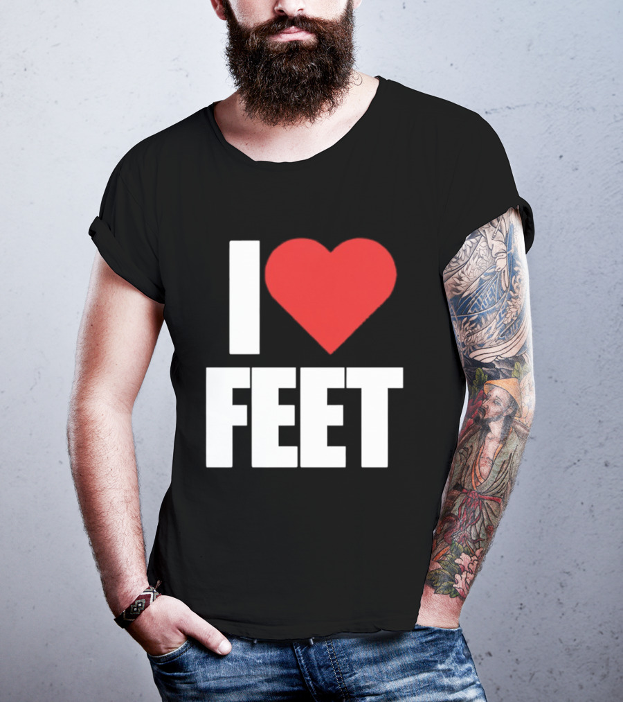 I Heart Feet Bold Red Heart Fun T-Shirt