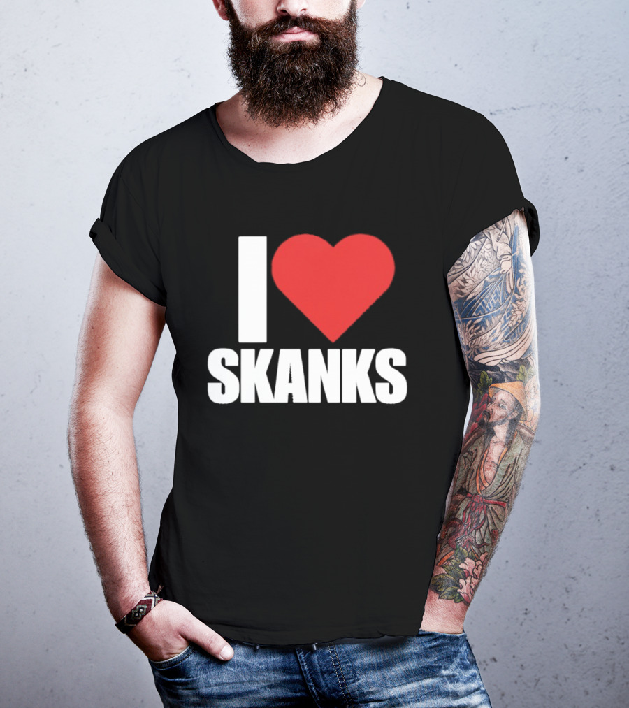 I Heart Skanks Red Love Symbol Humor T-Shirt
