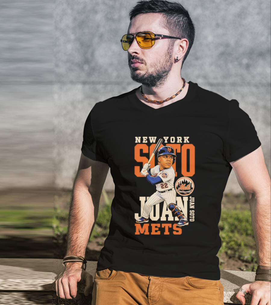 New York Mets Juan Soto 2026 MLB Season Caricature Mets T-Shirt