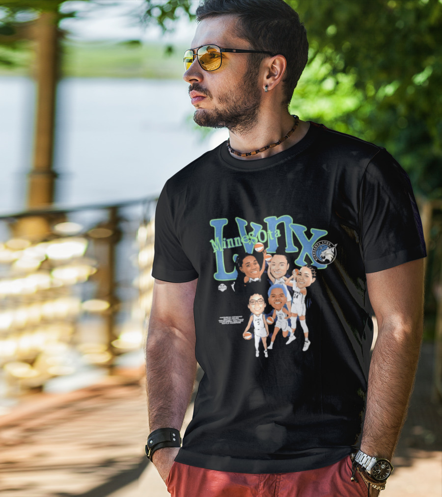 Minnesota Lynx WNBA Player Roster Caricature T-Shirt