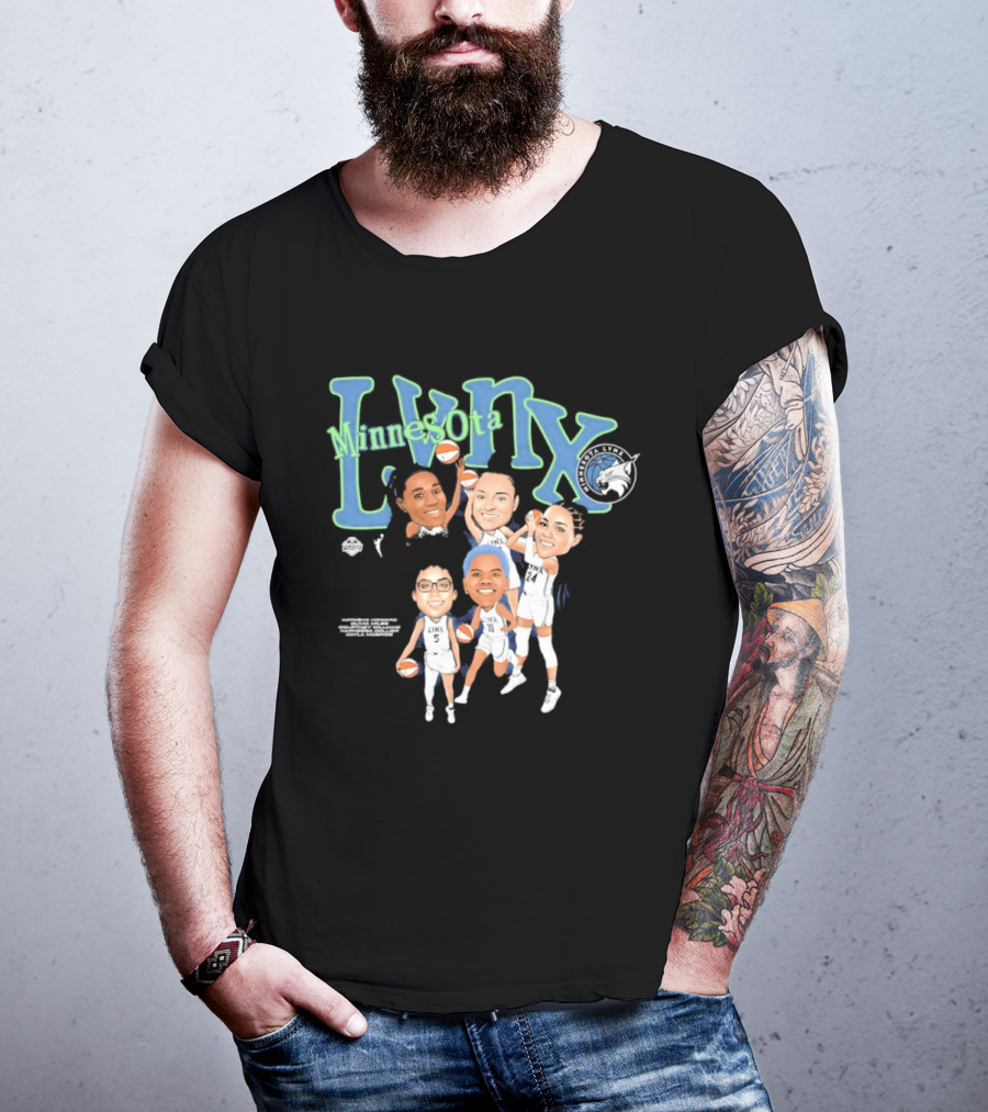 Minnesota Lynx WNBA Player Roster Caricature T-Shirt