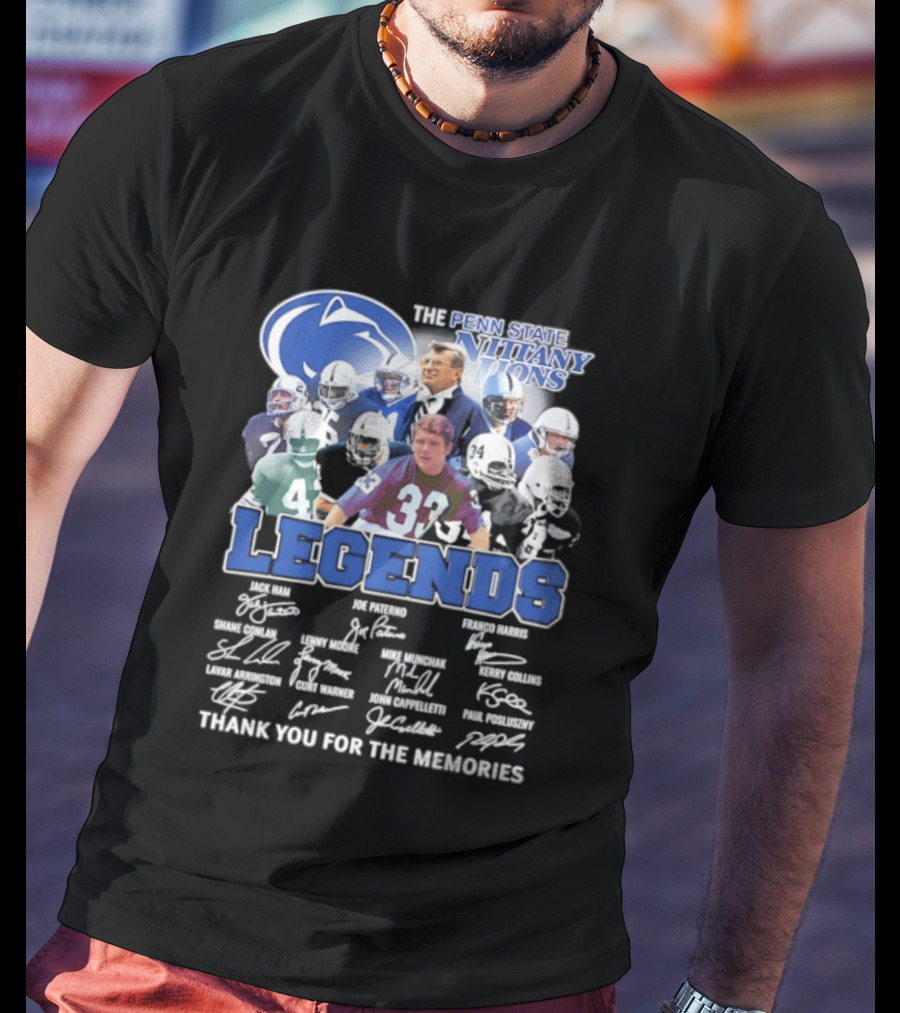 Penn State Nittany Lions Legends Thank You For The Memories Signatures T-Shirt