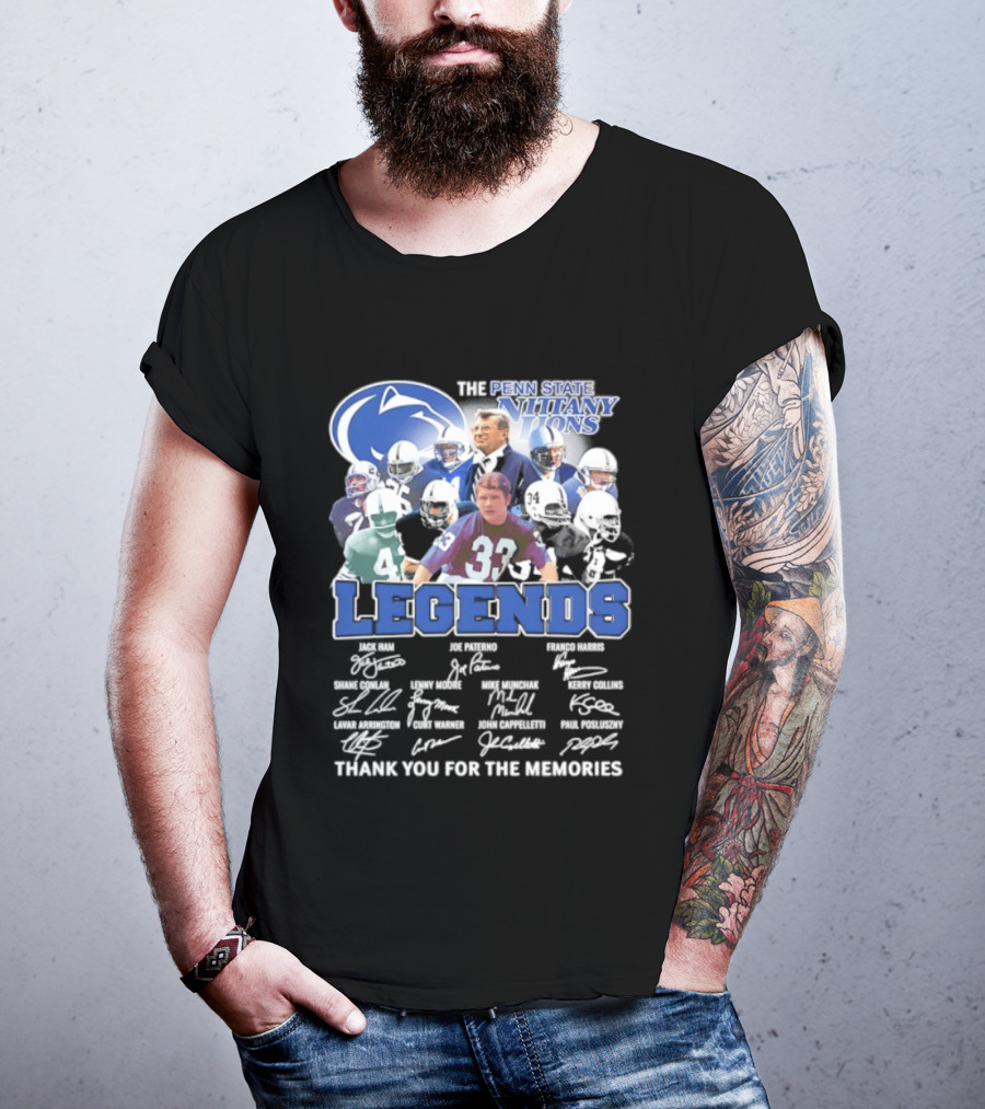 Penn State Nittany Lions Legends Thank You For The Memories Signatures T-Shirt