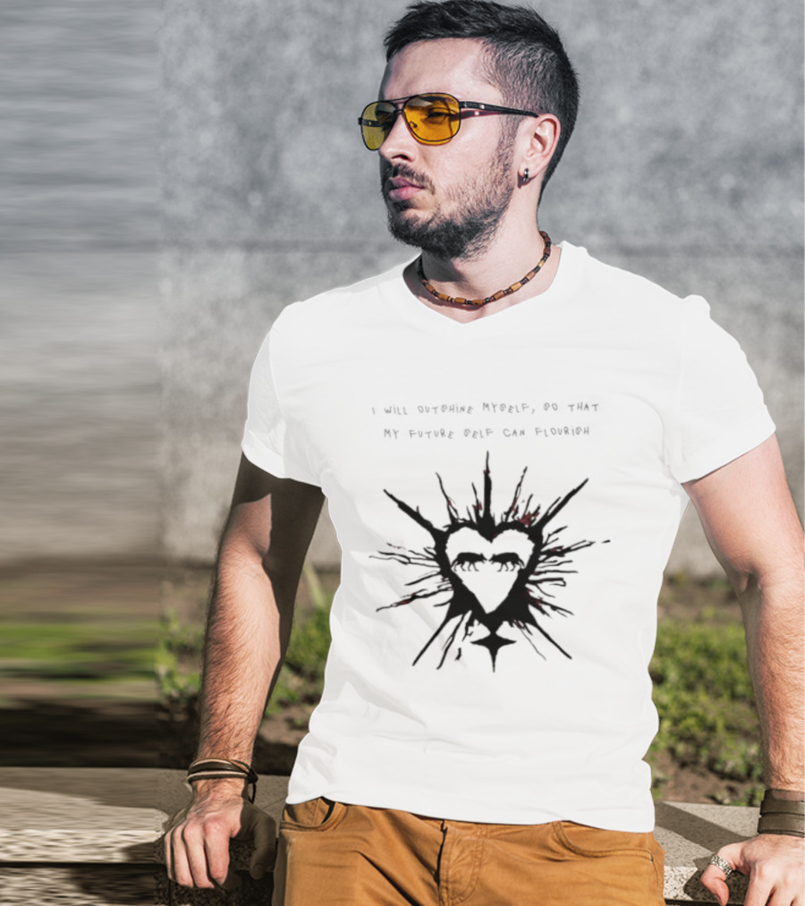 I Will Outshine Myself So That My Future Self Can Flourish Heart And Starburst T-Shirt