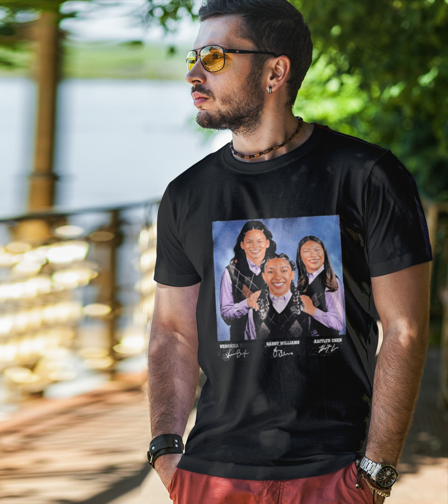 Veronica Burton Gabby Williams Kaitlyn Chen Step Brothers Argyle Sweater Purple T-Shirt