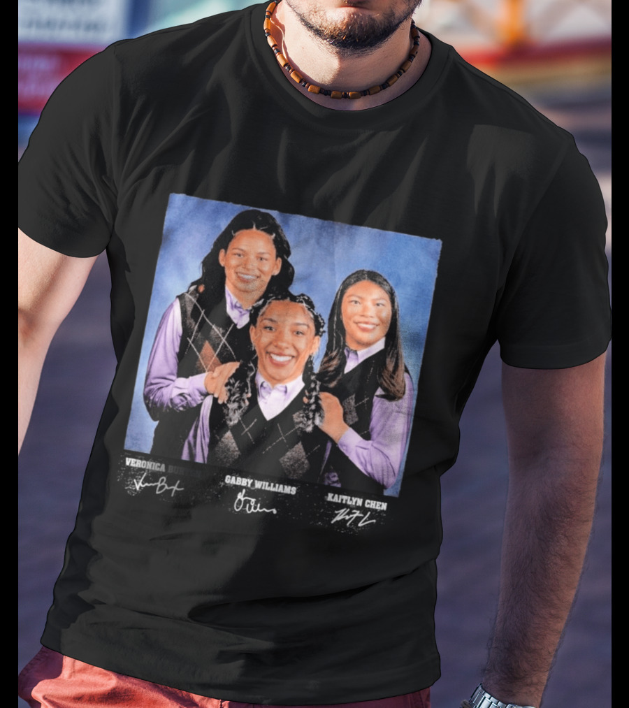 Veronica Burton Gabby Williams Kaitlyn Chen Step Brothers Argyle Sweater Purple T-Shirt
