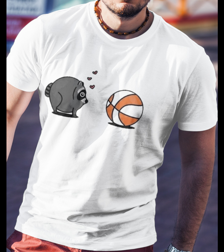 Seattle Storm Raccoon Hearts Basketball Jimothy Loves Hoops T-Shirt