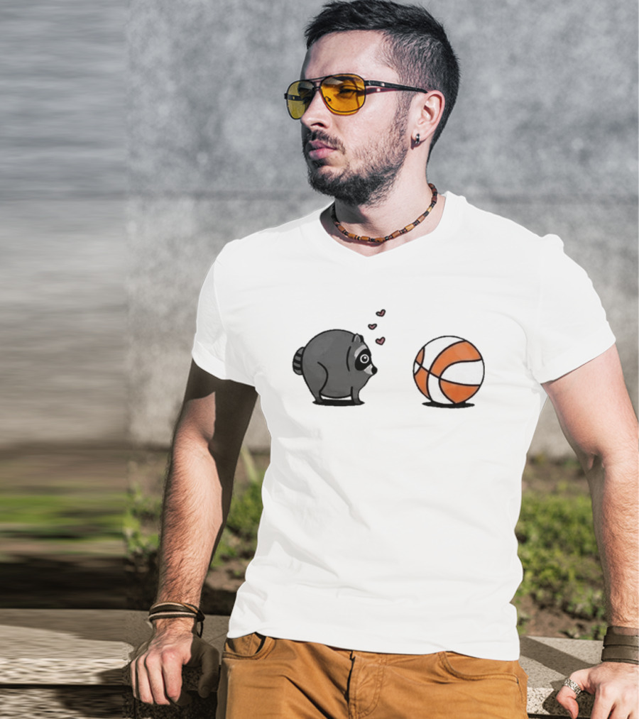 Seattle Storm Raccoon Hearts Basketball Jimothy Loves Hoops T-Shirt