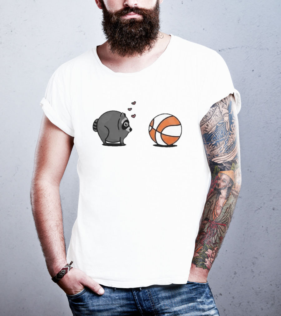 Seattle Storm Raccoon Hearts Basketball Jimothy Loves Hoops T-Shirt