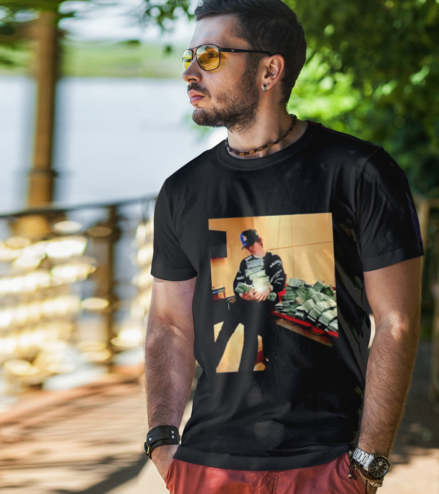 Balenciaga Black Long Sleeve With RALEC And Los Angeles Cap T-Shirt