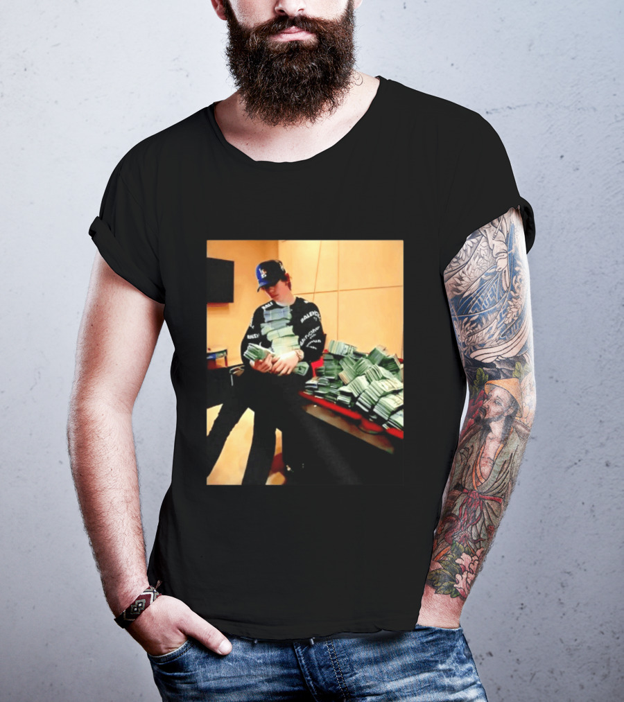Balenciaga Black Long Sleeve With RALEC And Los Angeles Cap T-Shirt