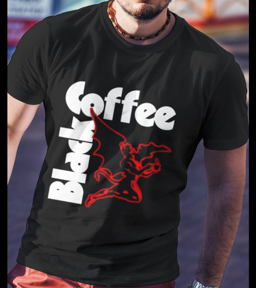 Black Coffee Devil Caffeine Drinking T-Shirt