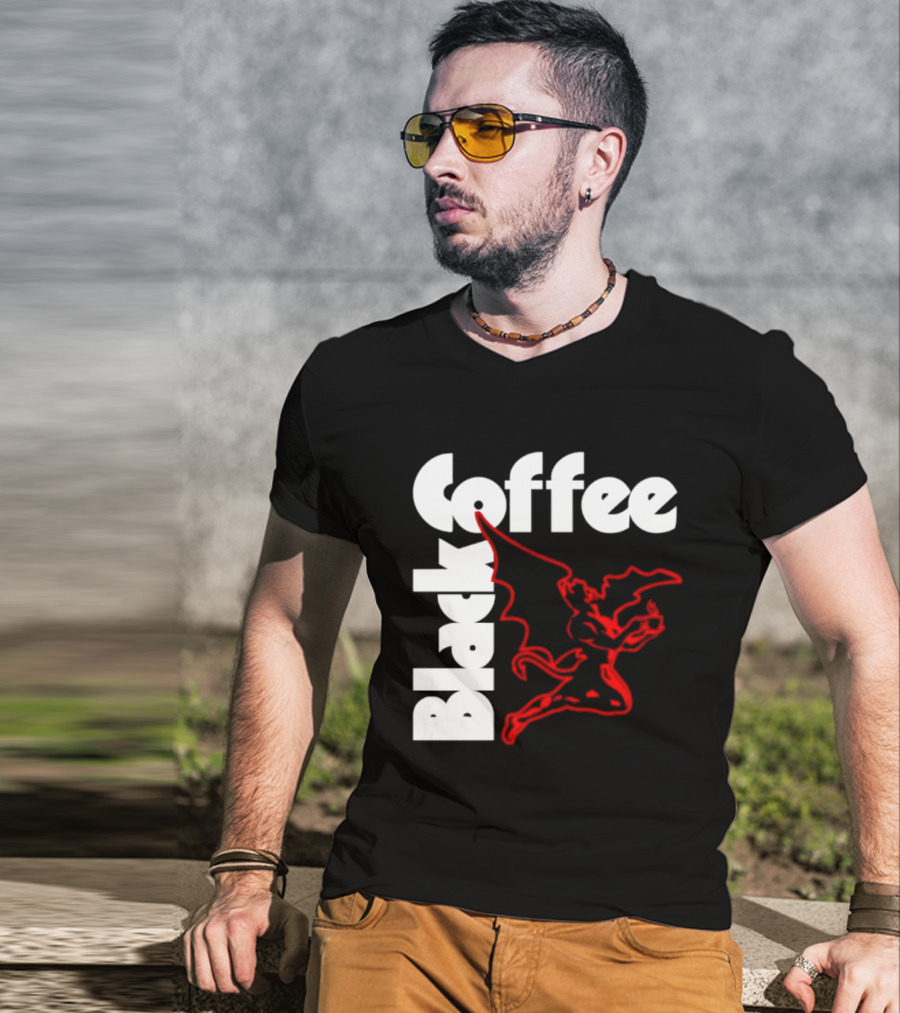 Black Coffee Devil Caffeine Drinking T-Shirt