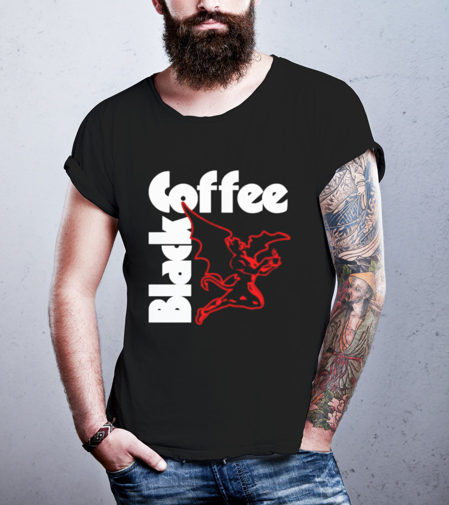 Black Coffee Devil Caffeine Drinking T-Shirt