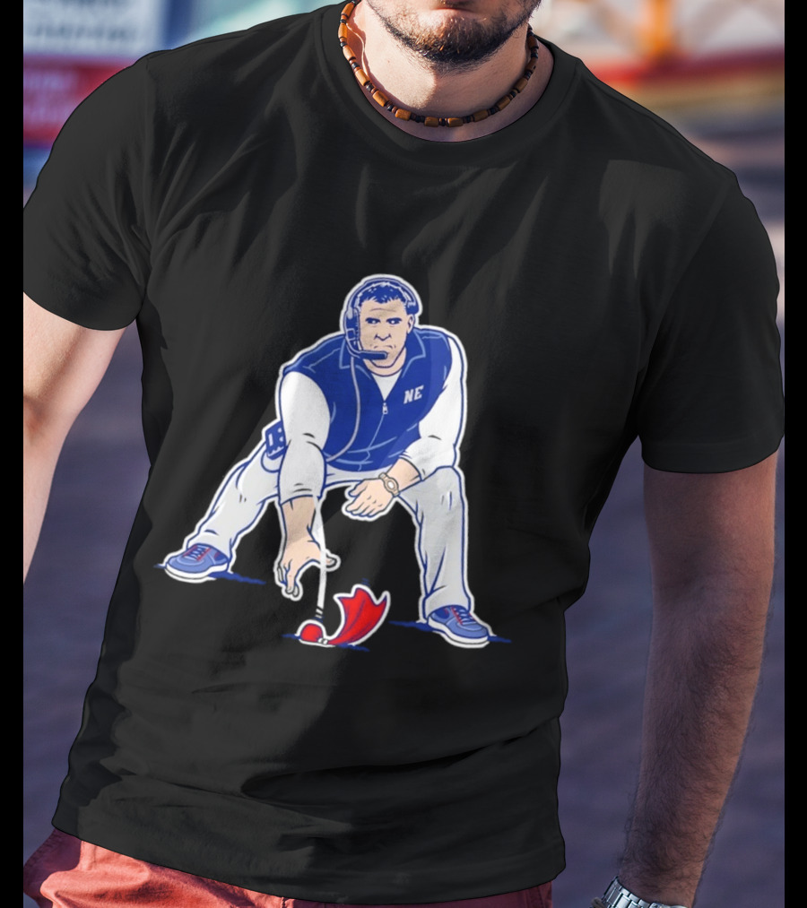 New England Patriots NE Coach Three Point Stance T-Shirt