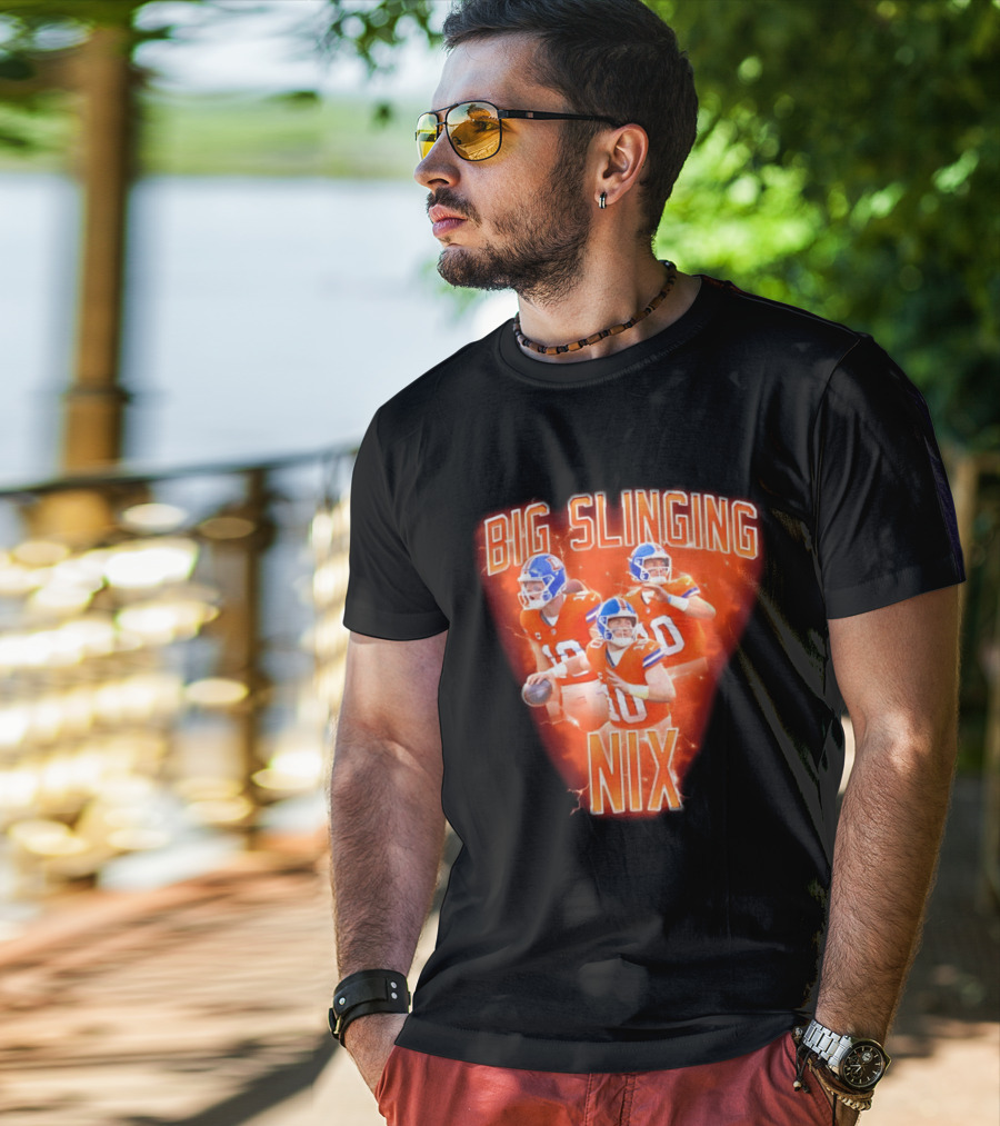 Denver Broncos Big Slinging Bo Nix Collage T-Shirt
