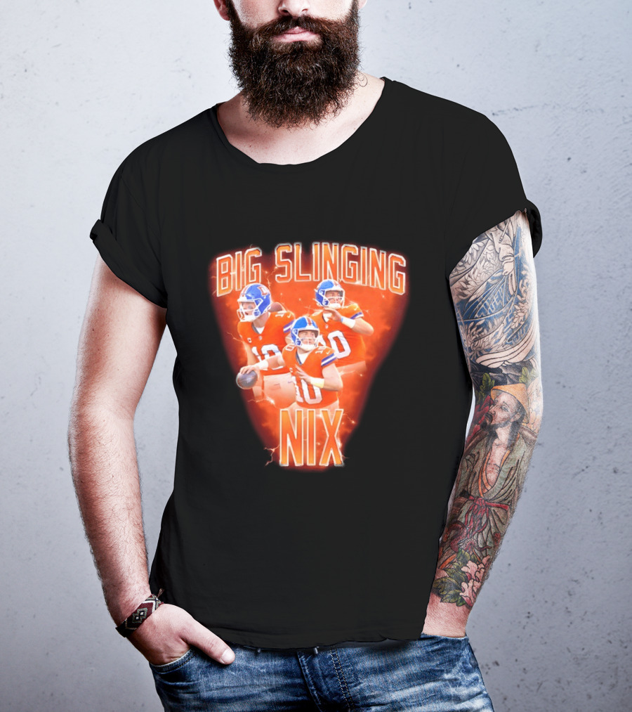 Denver Broncos Big Slinging Bo Nix Collage T-Shirt