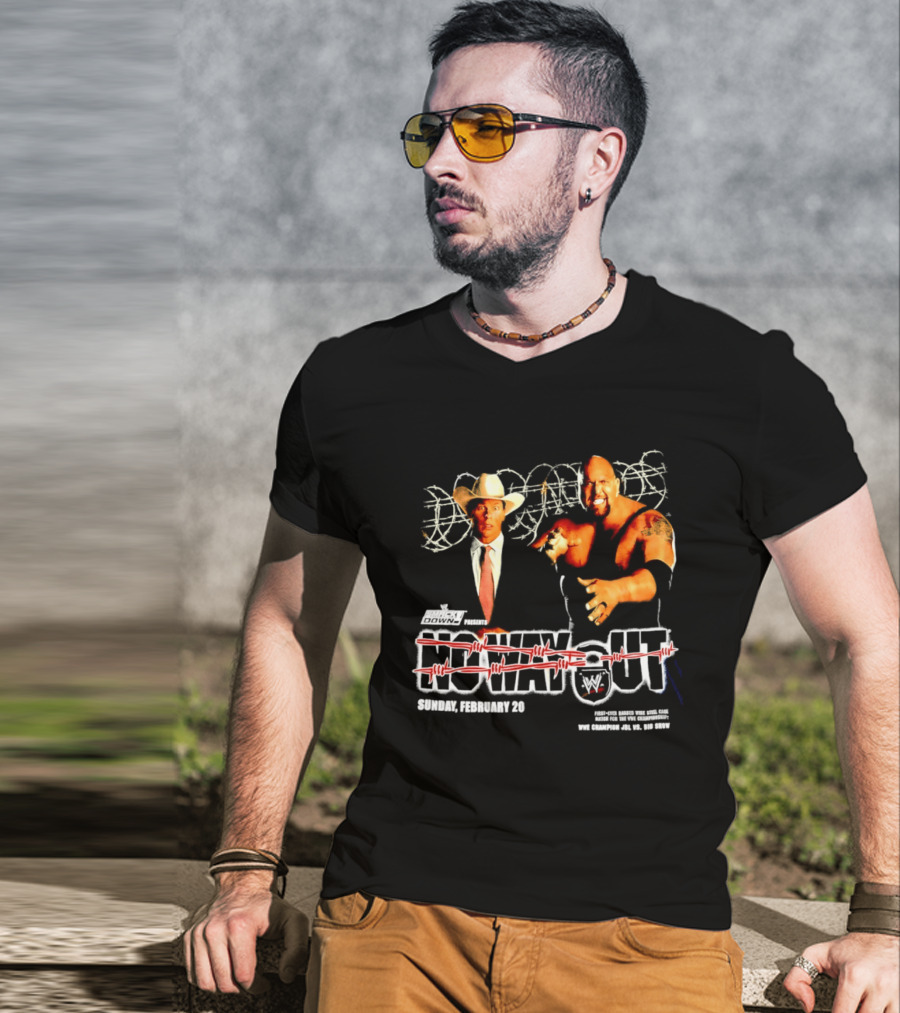 WWE No Way Out 2005 John Bradshaw Layfield Vs Big Show February 20 SmackDown Barbed Wire Match T-Shirt